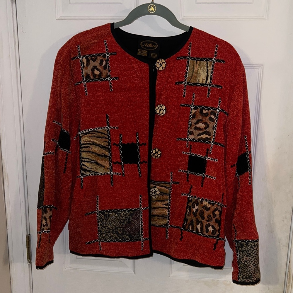 Allure Cardigan Orange Black Medium